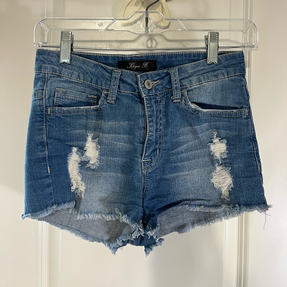 Distressed Denim Shorts